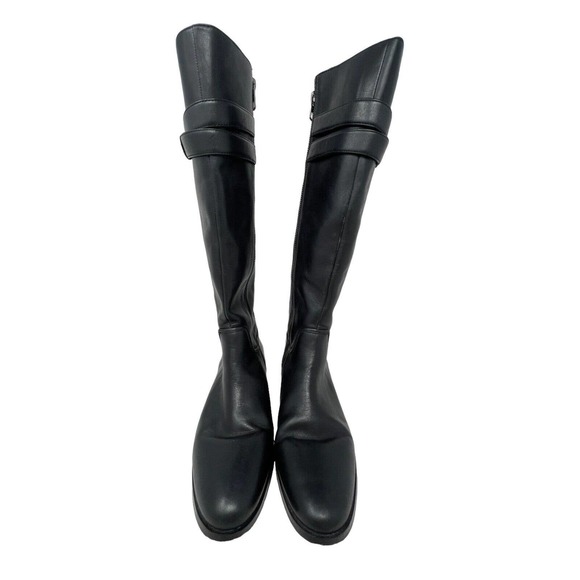Coach Linette Tall Leather Riding Boots~Black~Size 8B~Straps~GORGEOUS - Picture 6 of 11